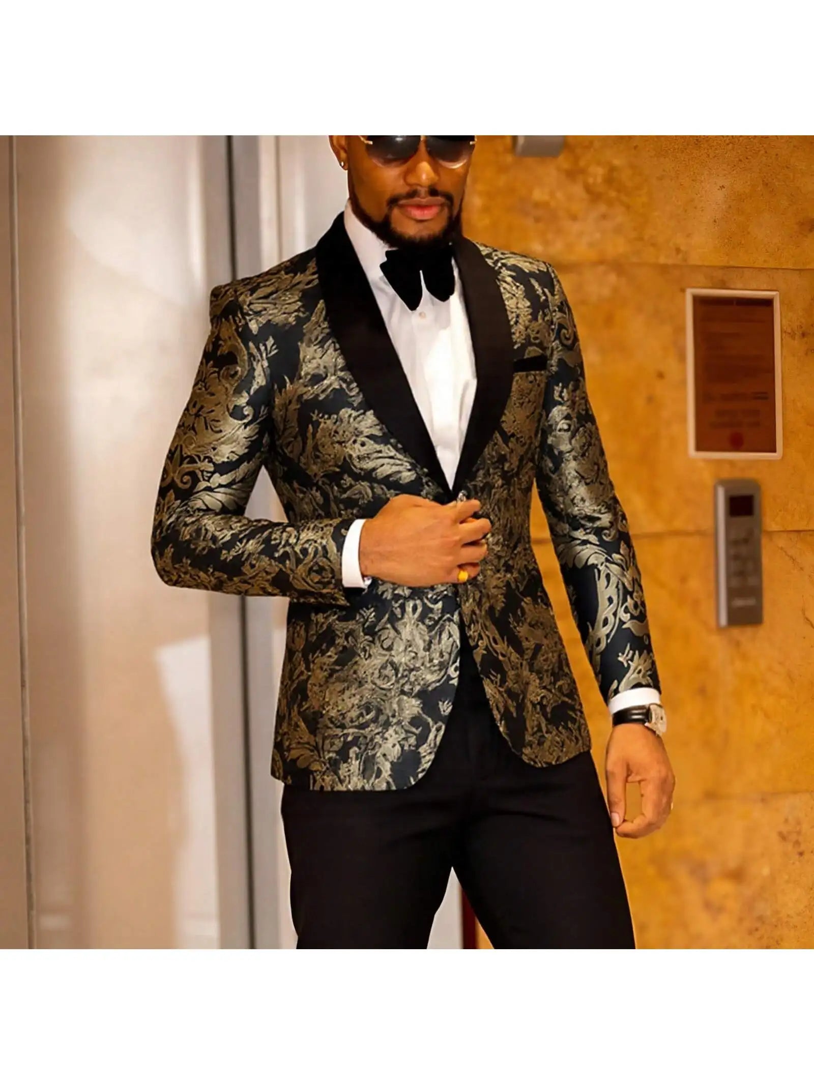 Men's Sport Coats & Blazers Shawl Lapel One Button Slim Fit Long Sleeve Jacket Tuxedo Party Dinner Wedding Blazer