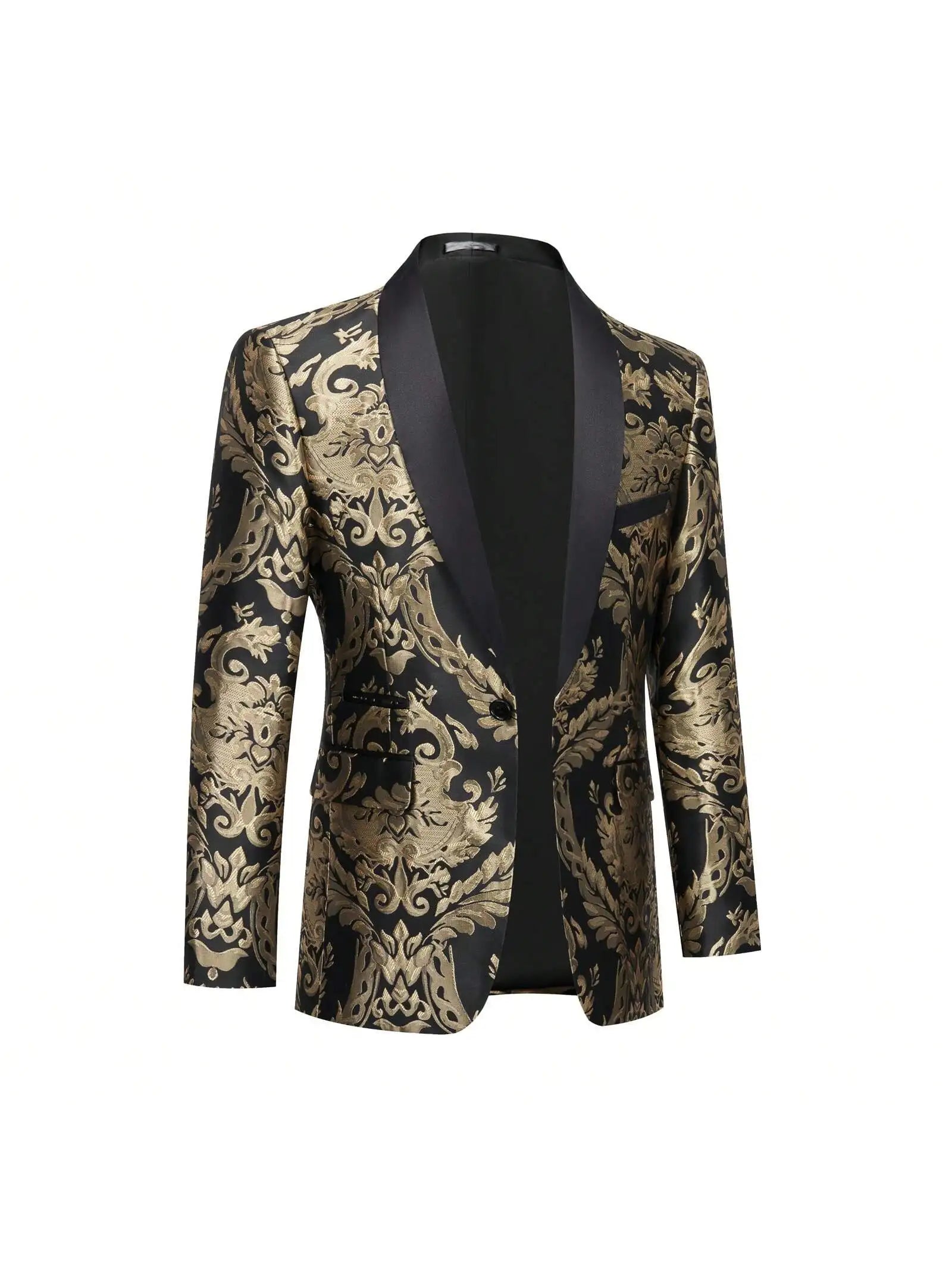 Men's Sport Coats & Blazers Shawl Lapel One Button Slim Fit Long Sleeve Jacket Tuxedo Party Dinner Wedding Blazer